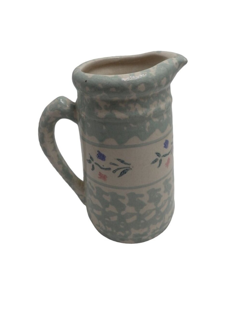 Pitcher Blue  White Santa Ana Inc Crock Shop Floral Design Pottery